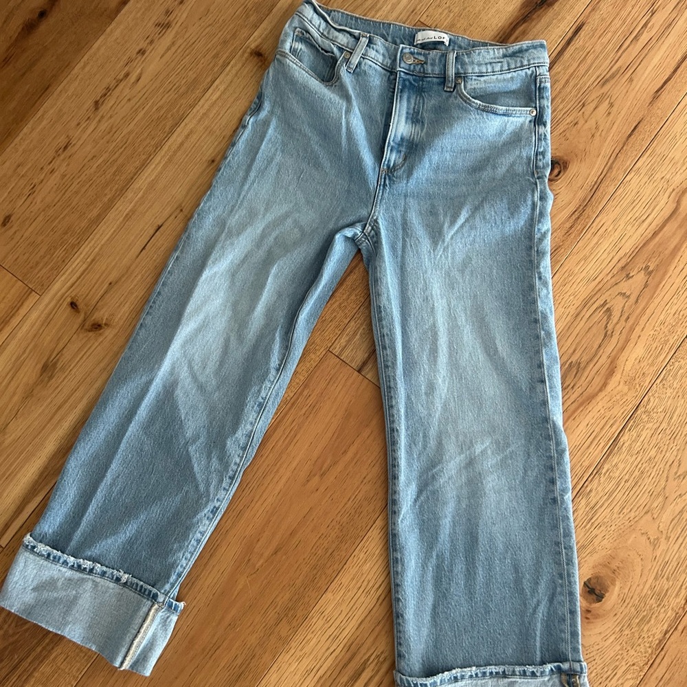 Women's LOFT wide leg cuff jeans size 2